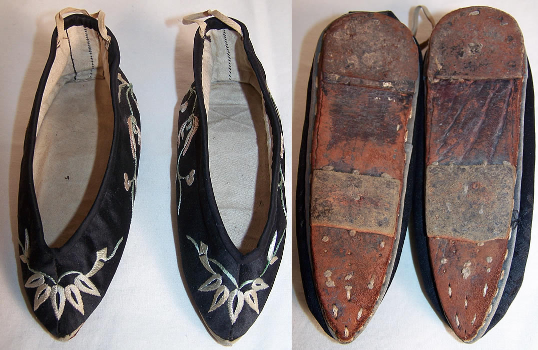 Antique Chinese Bound Foot Lotus Slipper Shoes