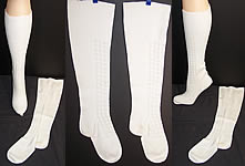 Victorian Antique Hand Knit White Wool Stockings Socks