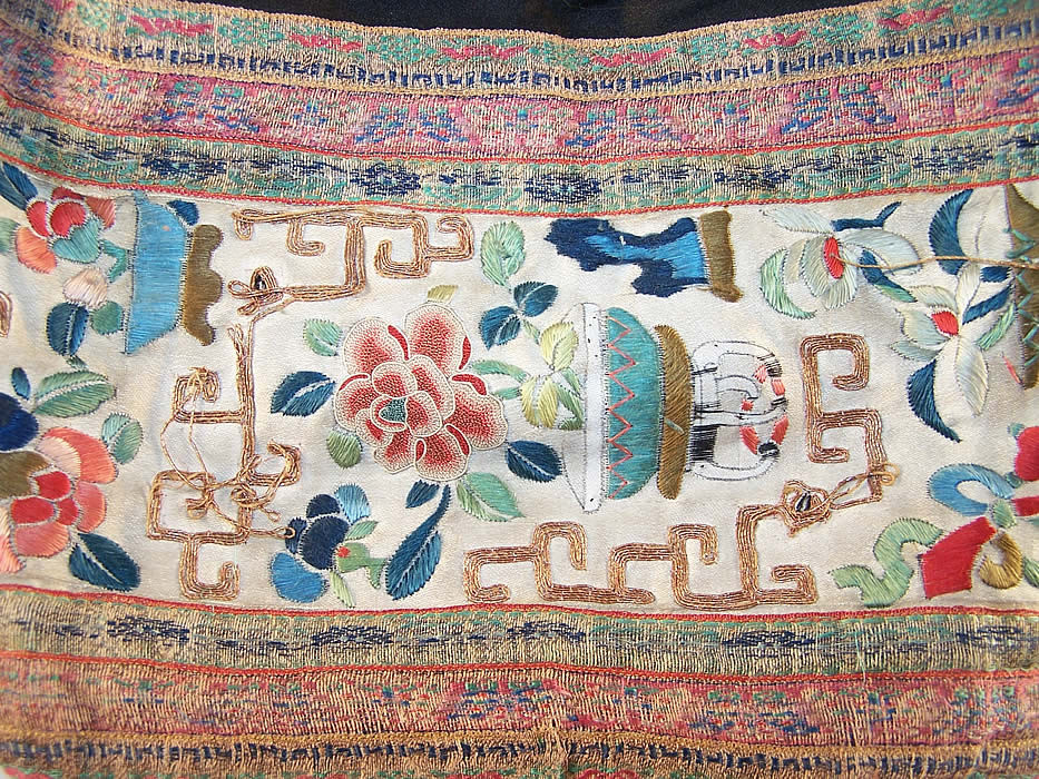 Chinese Silk Embroidered Sleeve Band Pouch Purse