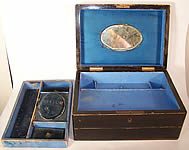 Antique Victorian Sewing Box Slope Travel Writing Desk