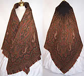 Hand Loom Wool Black Star Center Paisley Shawl