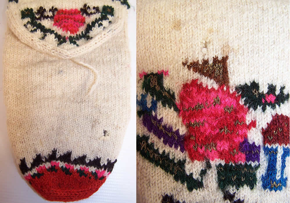 Antique Ottoman Hand Knit Wool Turkish Socks Stockings