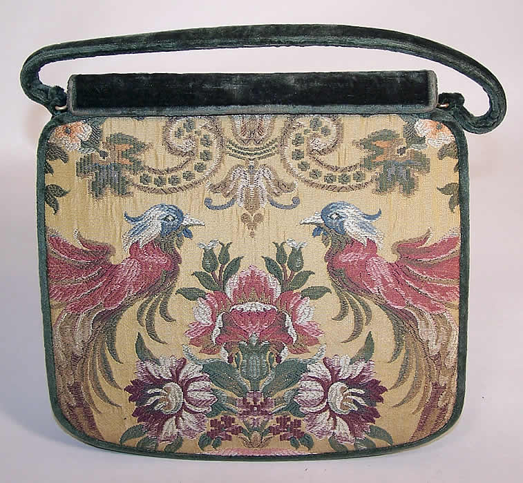 Vintage Nettie Rosenstein Silk Brocade Tapestry Velvet Handbag Purse