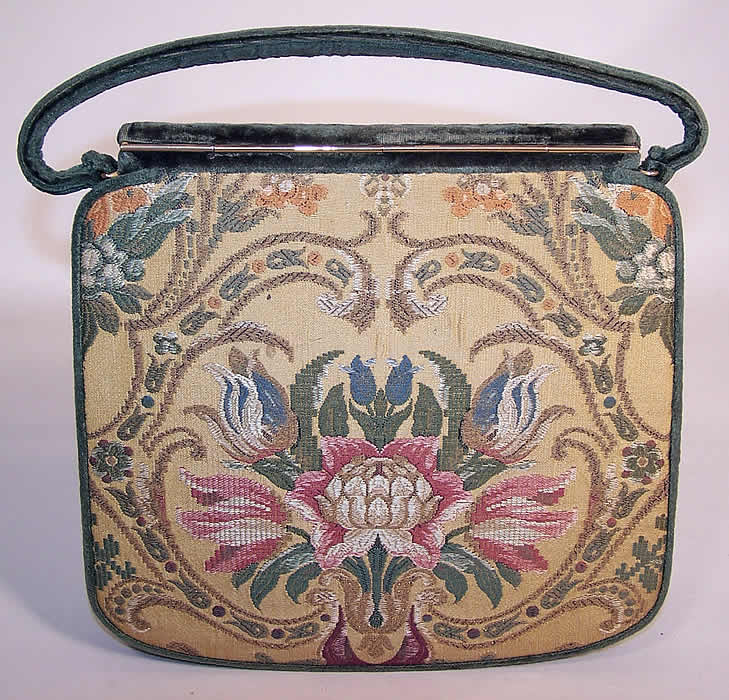 Vintage Nettie Rosenstein Silk Brocade Tapestry Velvet Handbag Purse
