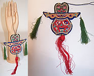 Antique Chinese Silk Embroidered Beaded Tassel Snuff Bottle Pouch Purse