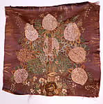 Antique Early 19th Century Silk Embroidered Floral Birds Nest Picture Square