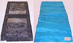 Antique Chinese Silver Couching Paradise Flycatcher Bird 9th Rank Badge Pair