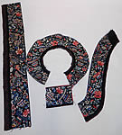 Antique Chinese Silk Embroidered Robe Trim Sleeve Band Cuff Collar