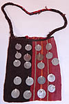 Vintage Antique Bolivian Bolivia Silver Coin Chuspa Coco Woven Weave Boho Bag 
