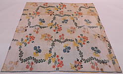 Antique 18th Century French Silk Damask Brocade Dress Fabric Remnant Square
