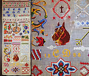Victorian Antique 1898 Berlin Wool Work Embroidery Needlepoint Sampler 
