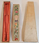 Antique Chinese Volong Canton Hand Painted Peony Flower Vase Paper Fan Box
