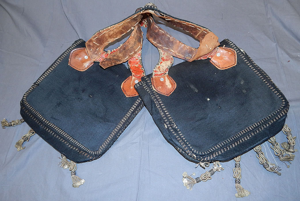 Moroccan Antique Gold Metallic Embroidered Double Saddle Messenger Bag
This beautiful bag would have been used over a saddle and could be carried over the shoulder. 