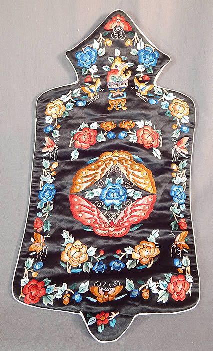 Vintage Chinese Colorful Silk Embroidered Butterfly Peony Hot Water Bottle Bag
The bag measures 15 1/2 inches long and 8 1/2 inches wide. It is in excellent condition and appears to have never been used. This is truly a beautiful and unusual one of a kind piece of Chinese textile art! 