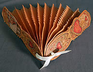 Vintage Beistle Die Cut Valentine Card Fold Out Pleated Tissue Paper Folding Fan
