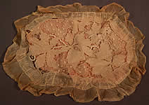 Vintage Embroidered Tulle Net Drawn Cutwork Grape Leaf Lace Boudoir Bed Pillow
