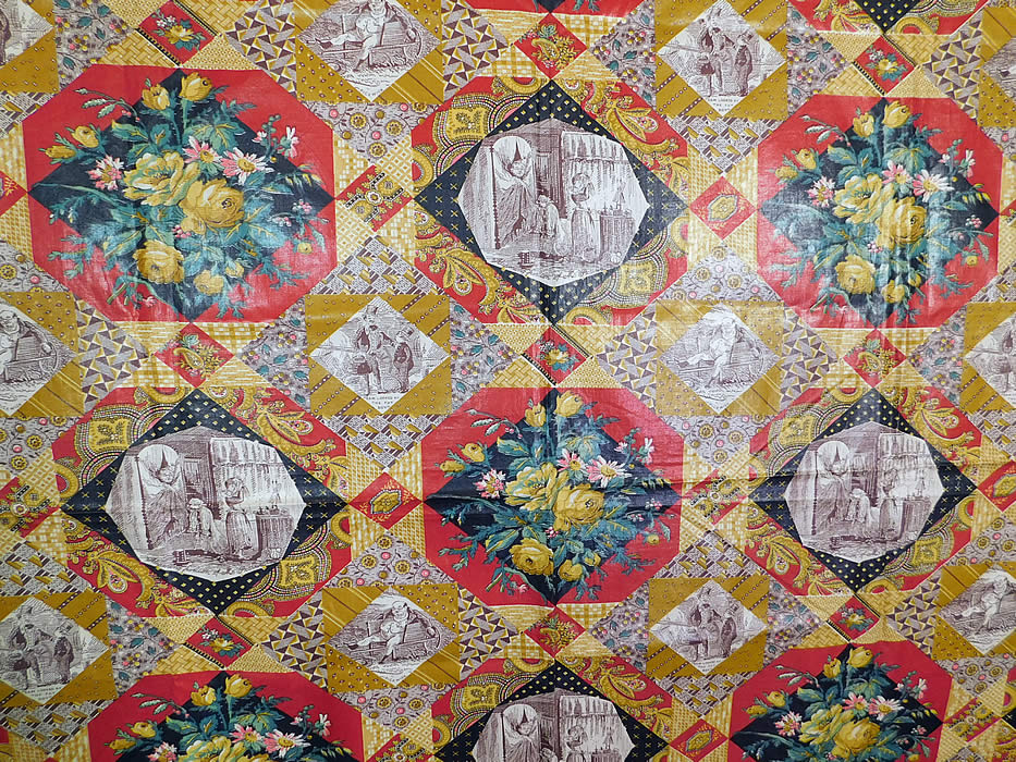 Vintage Thomas Nast Dickens Pickwick Papers Novelty Print Chintz Fabric Yardage
It has illustrated cartoons of Samuel Pickwick in compromising positions. 