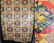 Vintage Thomas Nast Dickens Pickwick Papers Novelty Print Chintz Fabric Yardage 
